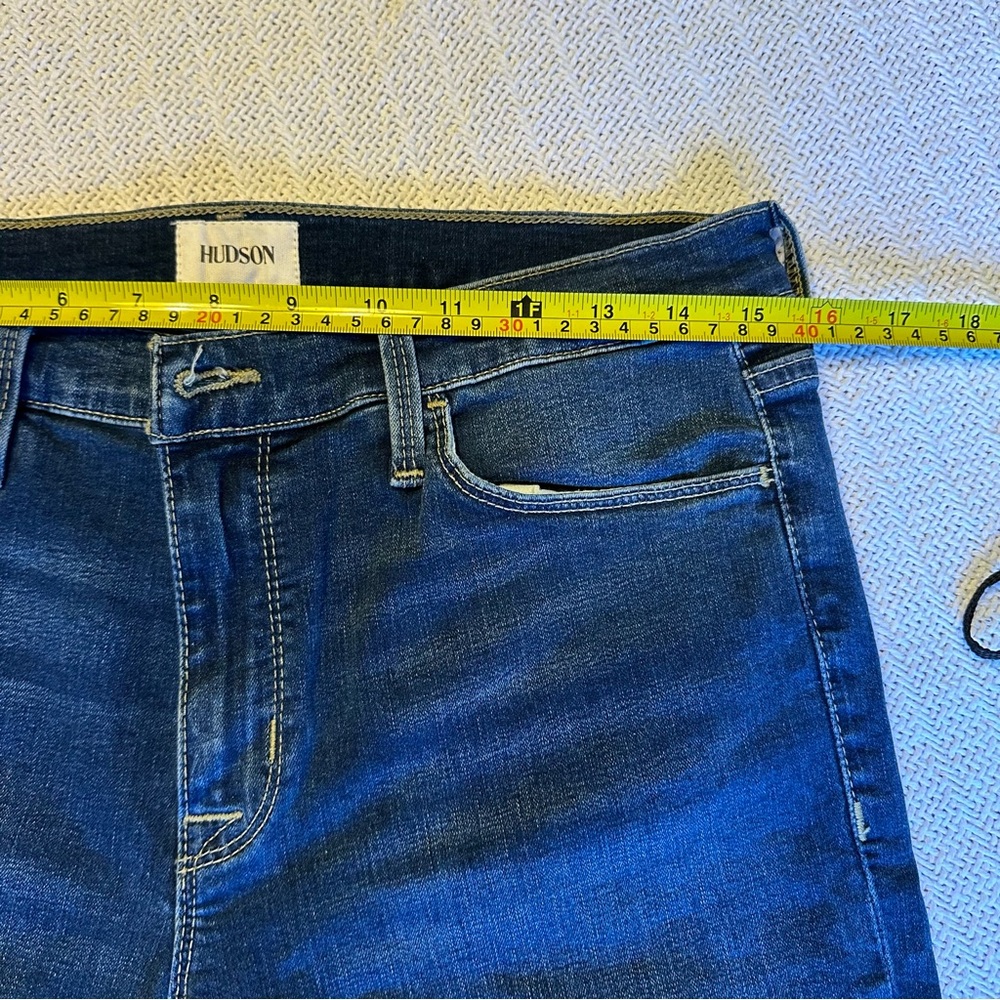 Hudson Natalie LEI Dark Wash Denim Skinny Raw Ankle Hem Jeans women’s size 28 - Picture 11 of 13